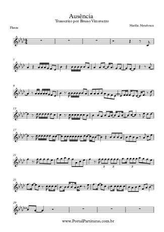 Marília Mendonça Ausência score for Flute