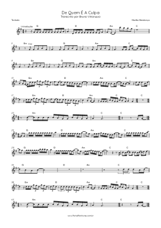 Marília Mendonça  score for Keyboard