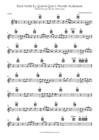 Marília Mendonça  score for Acoustic Guitar