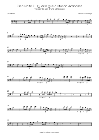 Marília Mendonça  score for Trombone