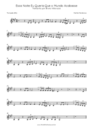 Marília Mendonça  score for Trumpet