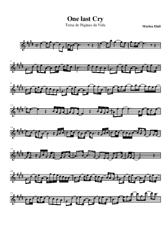 Marina Elali One Last Cry score for Alto Saxophone