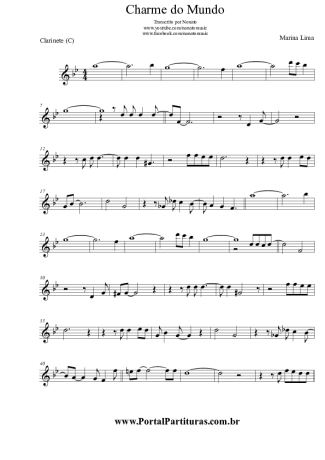 Marina Lima Charme do Mundo score for Clarinet (C)
