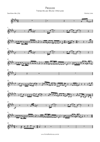Marina Lima Pessoa score for Alto Saxophone