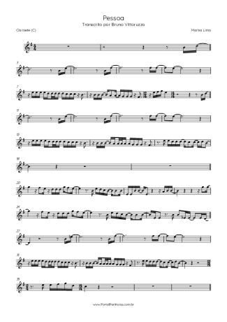 Marina Lima Pessoa score for Clarinet (C)