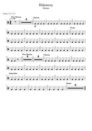 Marino Hideaway score for Drums