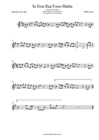 Mário Lago Se Essa Rua Fosse Minha score for Alto Saxophone