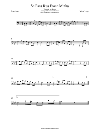Mário Lago Se Essa Rua Fosse Minha score for Trombone