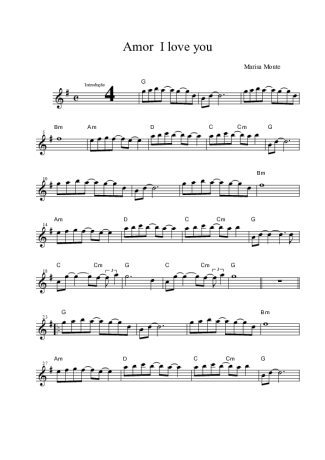 Marisa Monte Amor I Love You score for Alto Saxophone