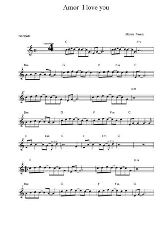 Marisa Monte Amor I Love You score for Trumpet