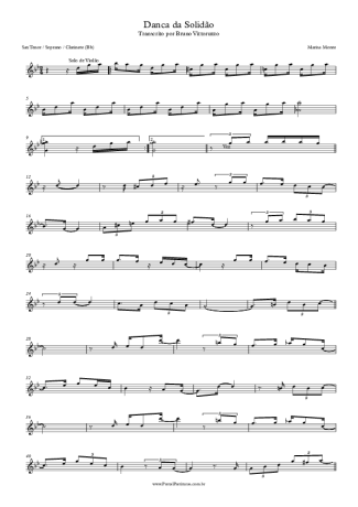 Marisa Monte Dança Da Solidão score for Clarinet (Bb)