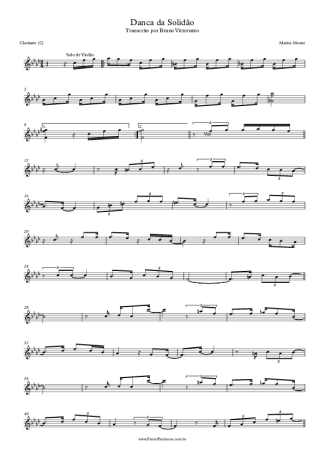 Marisa Monte Dança Da Solidão score for Clarinet (C)