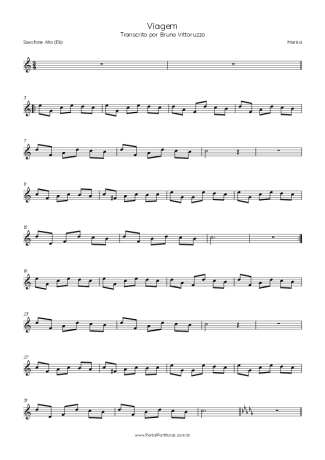 Marisa Viagem score for Alto Saxophone