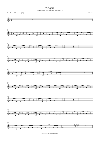 Marisa Viagem score for Tenor Saxophone Soprano (Bb)