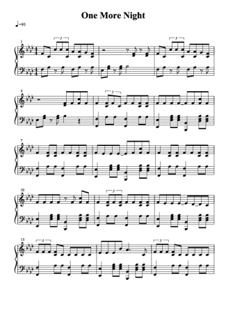 Maroon 5 One More Night score for Piano