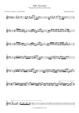 Marquinhos Gomes Não Morrerei score for Clarinet (Bb)