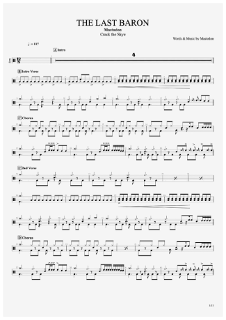 Mastodon The Last Baron score for Drums