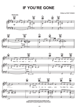 Matchbox Twenty If You´re Gone score for Piano