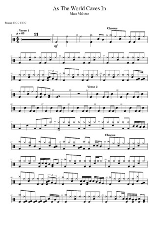 Matt Maltese As The World Caves In score for Drums