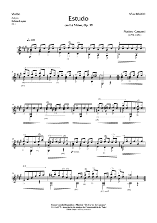 Matteo Carcassi Estudo Op. 59 score for Acoustic Guitar