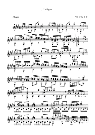 Mauro Giuliani La Allegria Op 148 score for Acoustic Guitar