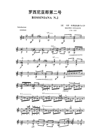 Mauro Giuliani Rossiniana Nr 2 score for Acoustic Guitar