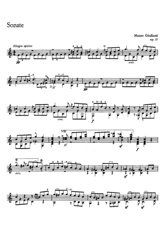 Mauro Giuliani Sonate score for Acoustic Guitar