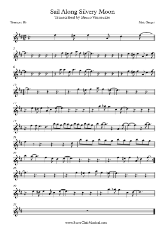 Max Greger Sail Along Silvery Moon score for Trumpet