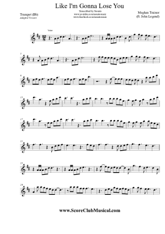 Meghan Trainor Like I´m Gonna Lose You (ft. John Legend) score for Trumpet