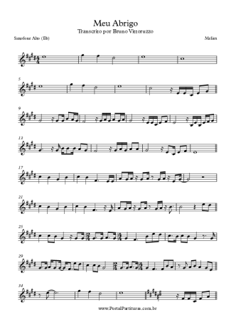 Melim Meu Abrigo score for Alto Saxophone