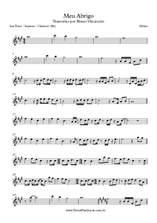 Melim Meu Abrigo score for Clarinet (Bb)