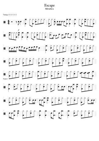 Metallica Escape score for Drums