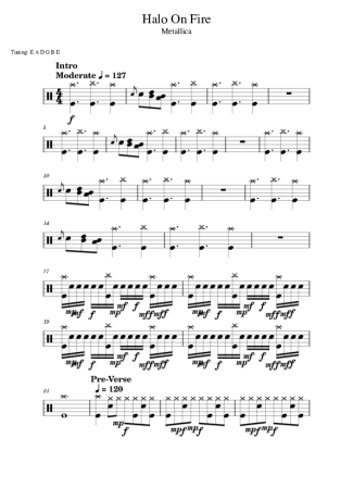Metallica Halo On Fire score for Drums
