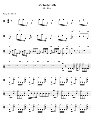 Metallica Motorbreath score for Drums