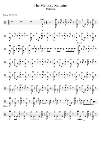 Metallica The Memory Remains score for Drums