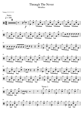 Metallica Through The Never score for Drums