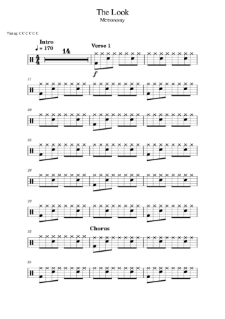 Metronomy The Look score for Drums
