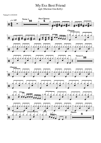 Mgk (Machine Gun Kelly) My Ex´s Best Friend score for Drums