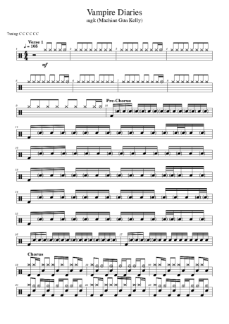 Mgk (Machine Gun Kelly) Vampire Diaries score for Drums