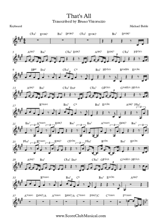 Michael Bublé That´s All score for Keyboard