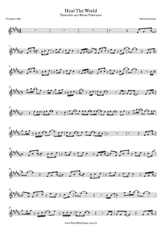 Michael Jackson Heal The World score for Trumpet
