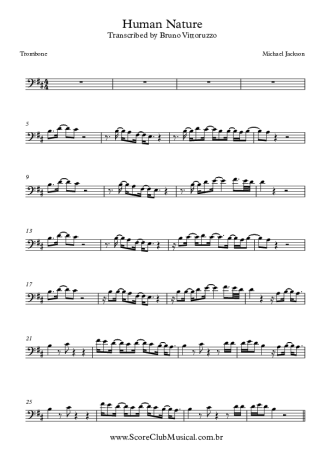 Michael Jackson Human Nature score for Trombone