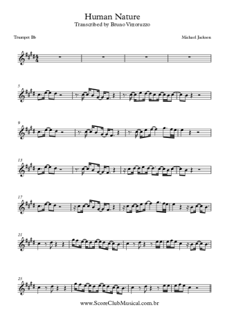 Michael Jackson Human Nature score for Trumpet