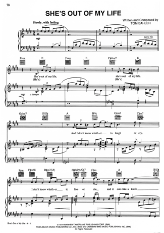 Michael Jackson Shes Out Of My Life score for Piano