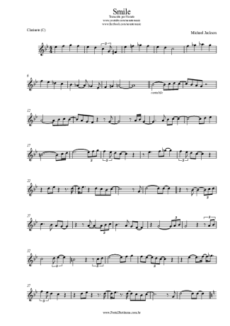 Michael Jackson Smile score for Clarinet (C)