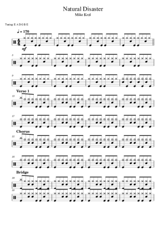Mike Krol Natural Disaster score for Drums