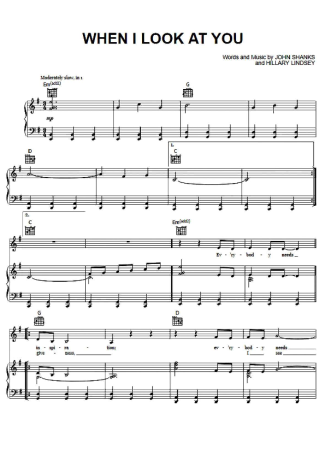 Miley Cyrus When I Look At You score for Piano