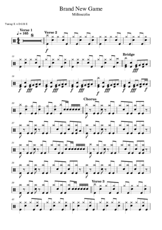 Millencolin Brand New Game score for Drums