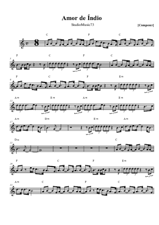 Milton Nascimento Amor de Índio score for Tenor Saxophone Soprano (Bb)