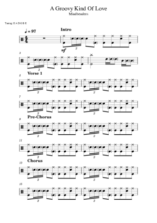 Mindbenders A Groovy Kind Of Love score for Drums